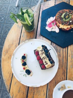 Peanut Butter Banana and Pumpkin Toasted loaf cake at Brunch and Cake By The Sea in Barcelona