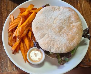 Falafel hummus burger at Ganita Cafe in Pai