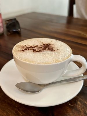 Cappuccino w/ soy milk (55 THB)  at Ganita Cafe in Pai