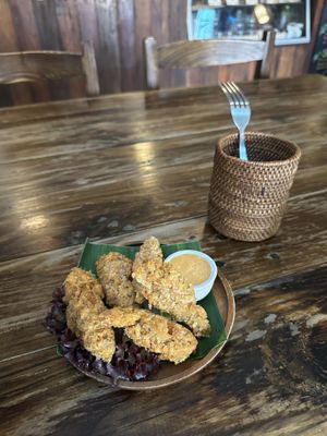 Chick’n fingers   at Ganita Cafe in Pai