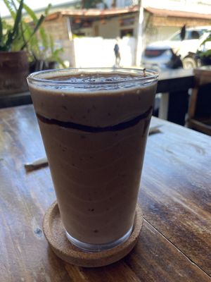 Vegan snickers shake  at Ganita Cafe in Pai