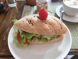 Veggie sandwich at Ganita Cafe in Pai