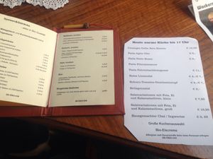 Menue at Ringelnatz in Witzenhausen