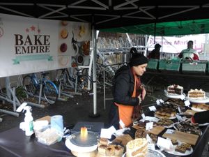 Bake Empire had numerous vegan items in Feb 2019. at Farmer's Market - Blackheath in South East London