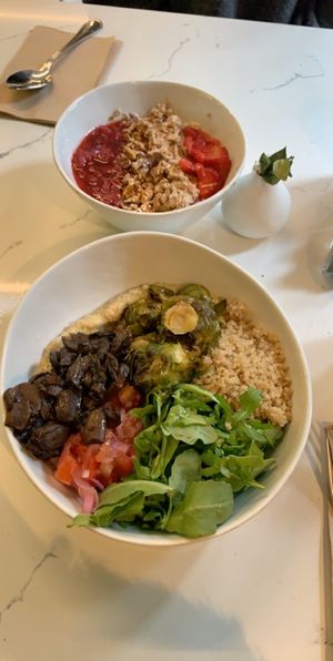 Savoury bowl and a sweet  oatmeal at Charley St in New York City