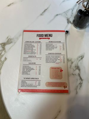 Food menu (March 2026)  at Yummzy in East London