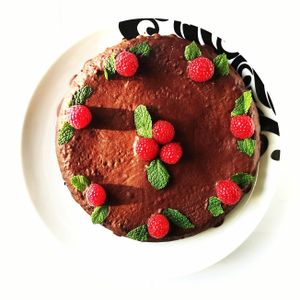 Vegan Choco Rasparties cake at Yummzy in East London