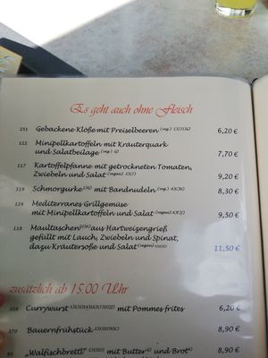 menu at Gasthof Zum Walfisch in Zwota