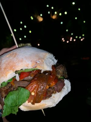 Aduki vegan burger at Cervario in Rosario