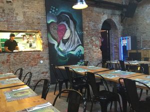 Dining area at Mez Factory in Lisbon