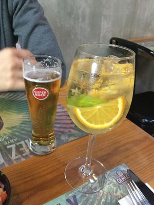 Sangria with fruit and coffee beans at Mez Factory in Lisbon