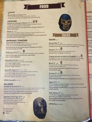 Menu at Mez Factory in Lisbon