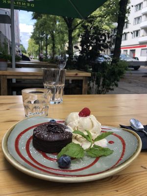 Chocolate pie as desert  at H2 - Be Veggie - VegUp in Berlin