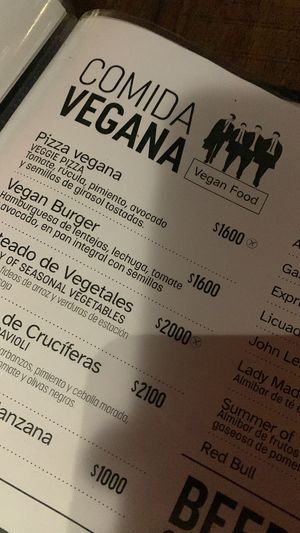 Vegan menu at Beatmemo in Rosario