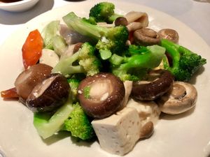 Stir fried vegetables + tofu (this was delicious)  at Uncle Yu's at the Vineyard in Livermore