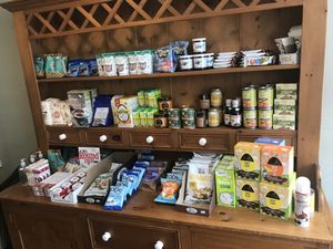Dry goods shop items  at Veggie Vixen Store and Coffee Shop in Littleborough