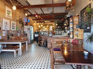 Interior #Veganuary at Brick and Olive in North London