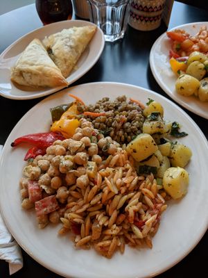 Salad bar at Brick and Olive in North London