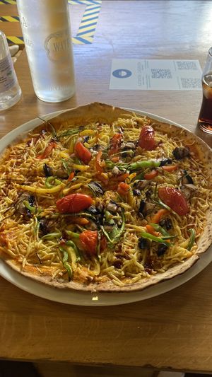 Really nice thin vegan pizza at Laganon in Crete