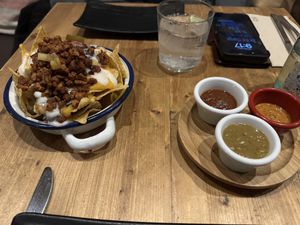 Nachos with pastor - delicious   at Gallo Santo in Barcelona