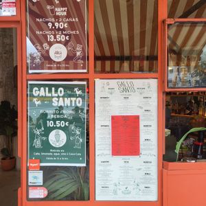 Menu at Gallo Santo in Barcelona
