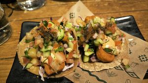 Tacos tofish at Gallo Santo in Barcelona