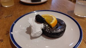 Chocolate fondant at Gallo Santo in Barcelona