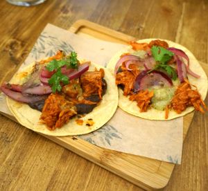 Tacos de yaca al pibil at Gallo Santo in Barcelona