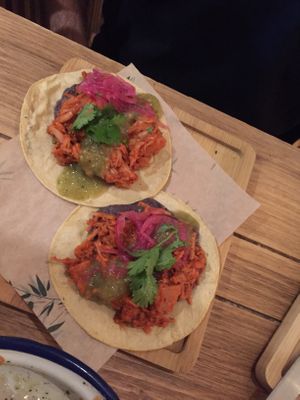 yaca al pibil (jackfruit) at Gallo Santo in Barcelona