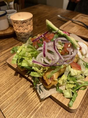 Flautas at Gallo Santo in Barcelona