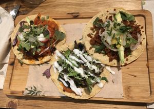 Three tacos at Gallo Santo in Barcelona