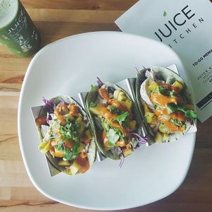 Organic Chicken tacos  at Juice Kitchen in Coral Springs