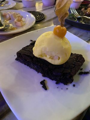 vegan brownie  at Fishes & More in Palm Beach
