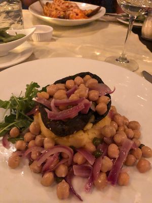 Portobello Stuffed Chickpea Piccata at Fishes & More in Palm Beach