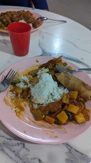 With plates came to 14 RM at Chin Hua Vegetarian Food in Malacca