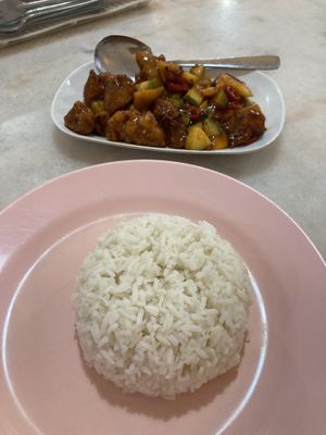 Sweet and sour Chicken with Rice   at Chin Hua Vegetarian Food in Malacca