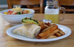 Fresh cut potatoes come with any wrap or sandwich. at EarthBowl in Tijuana