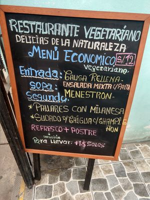 Meal of the day menu at Delicias De La Naturaleza in Lima