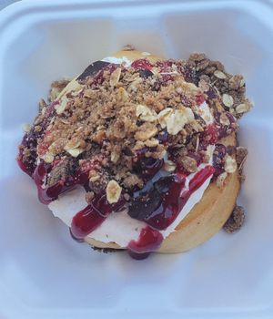 Raptors themed bun at Cinnaholic in Toronto