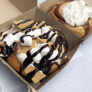 S’mores and Old Skool cinnamon buns  at Cinnaholic in Toronto