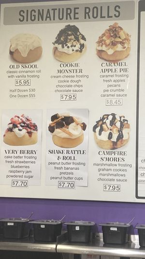 Part of menu  at Cinnaholic in Toronto