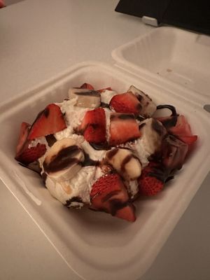 Banana split cinnamon bun   at Cinnaholic in Toronto