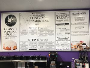 Menu at Cinnaholic in Toronto