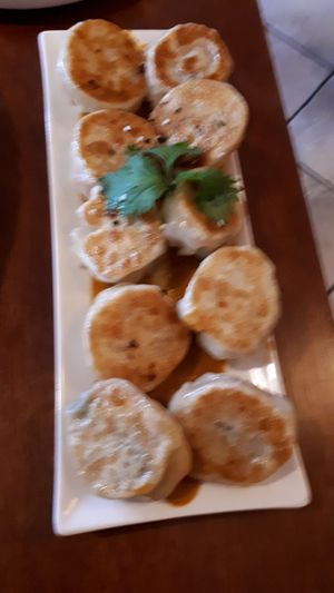 Pan fried dumplings at Tama in Auckland