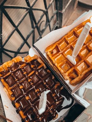 Waffles at VeganWaf in Brussels