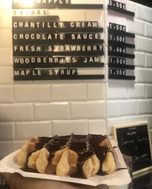 waffle con chocolate  at VeganWaf in Brussels