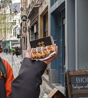 Pretty simple looking waffle but it's tasty and filling. at VeganWaf in Brussels