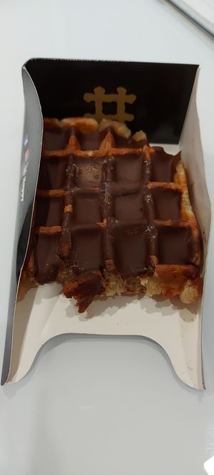 With chocolate at VeganWaf in Brussels