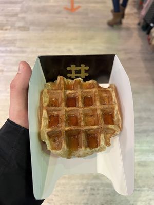 Waffle with maple syrup  at VeganWaf in Brussels