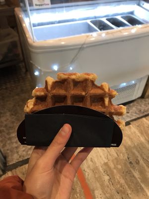 waffle without toppings at VeganWaf in Brussels